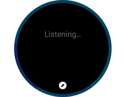 Bixby listening screen on a Galaxy Watch