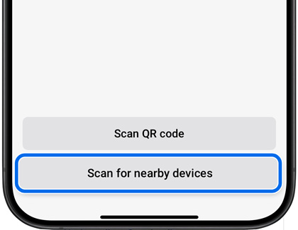 Scan for nearby devices highlighted