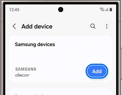 Add button highlighted in the Add device screen