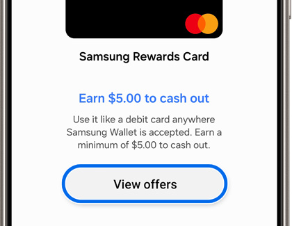 View offers highlighted under Samsung Rewards Card
