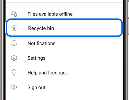 Recycle bin highlighted