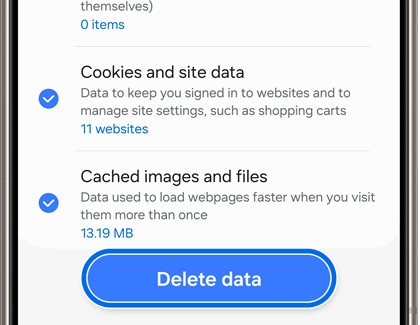 Delete data highlighted