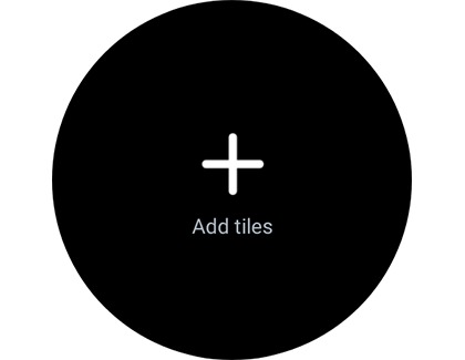 Plus icon displaying Add tiles on a Samsung Galaxy Watch