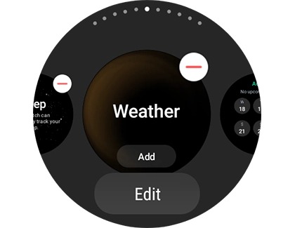 List of widgets with a red minus icon to the upper right