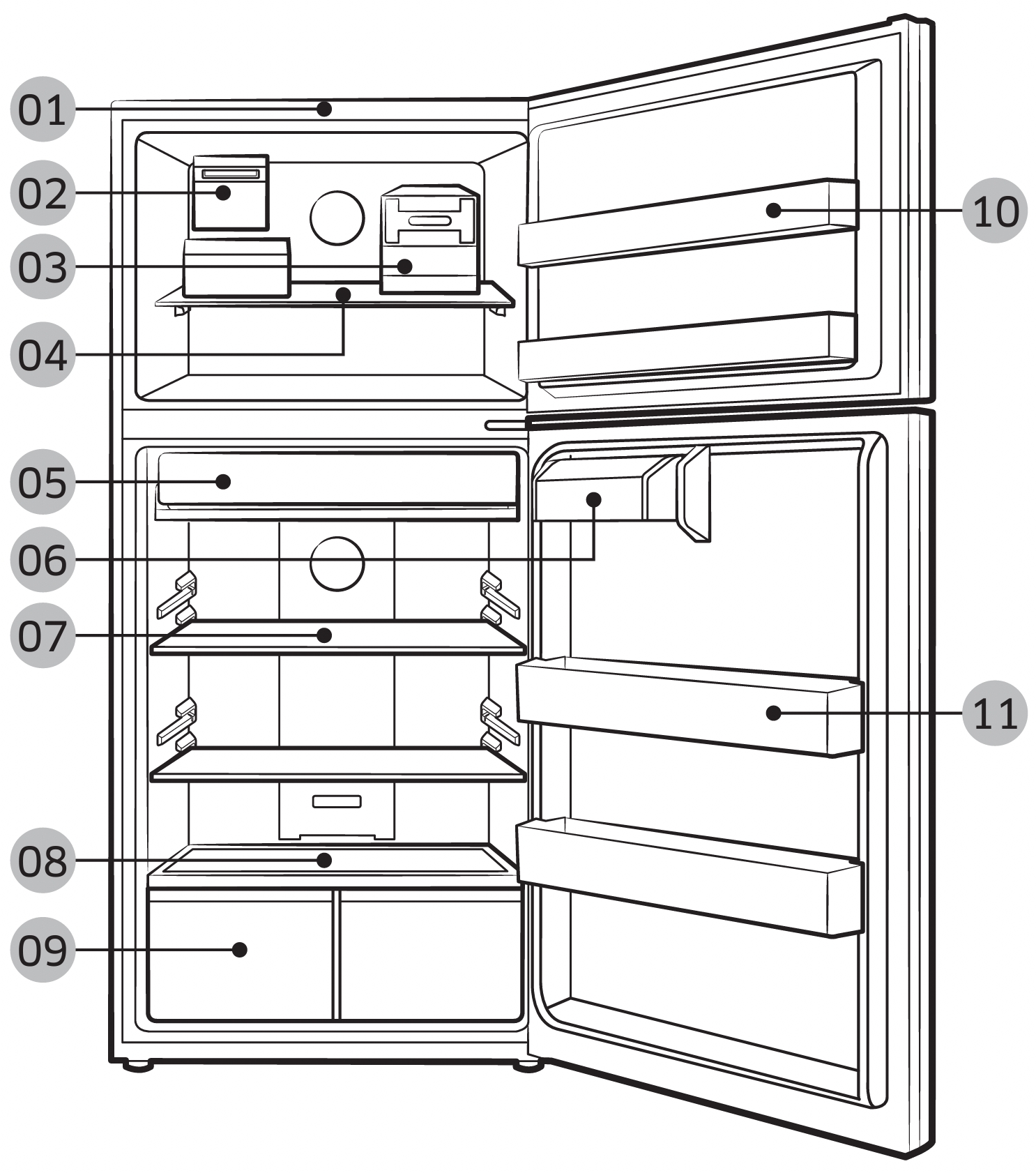 Refrigerator Letter R Refrigerator at a glance: RT18M******/RT21M******