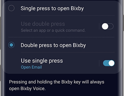 Bixby key options in Bixby Home