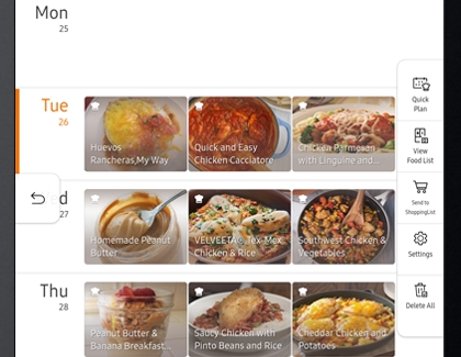 Get recipes and plan meals on your Family Hub smart fridge