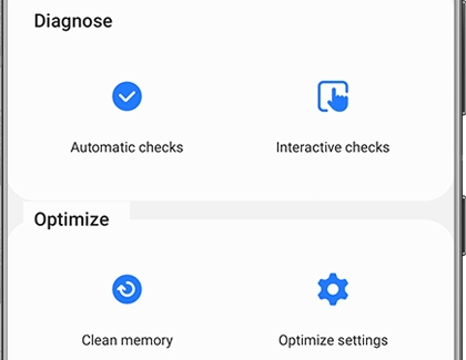 List of tool options for Samsung Members Diagnostics