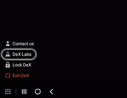 Dex Labs highlighted on a PC with Samsung Dex