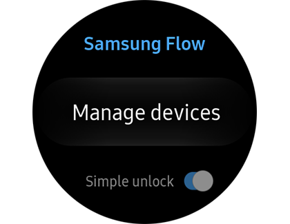 Manage devices option in Samsung Flow