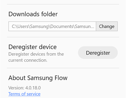 samsung flow failed to register device