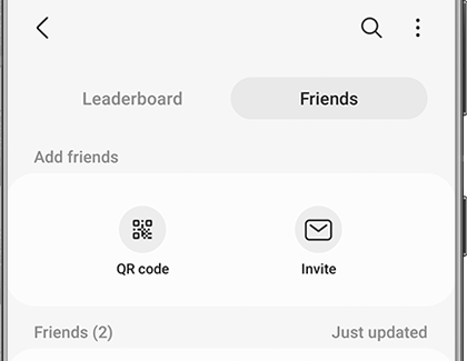 Friends tab with recommended ways to connect in Samsung Health