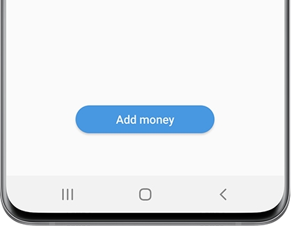 Add money button in the Samsung Pay app