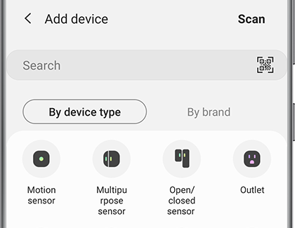 Add device screen with Outlet displayed in the SmartThings app