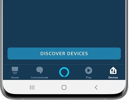 Devices tab displaying DISCOVER DEVICES in the Alexa app