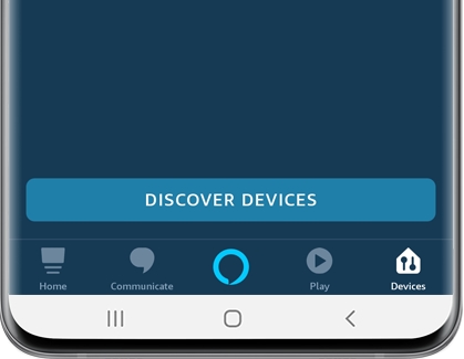 Devices tab displaying DISCOVER DEVICES in the Alexa app