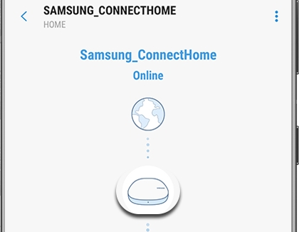 Samsung Connect Home online with the Wi-Fi hub highlighted