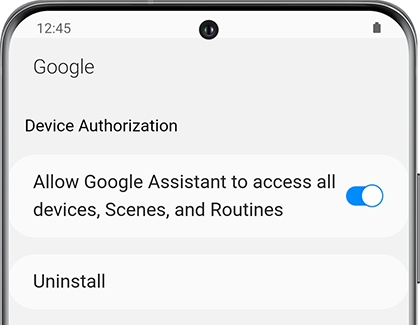 Google Device Authorization screen in the SmartThings app