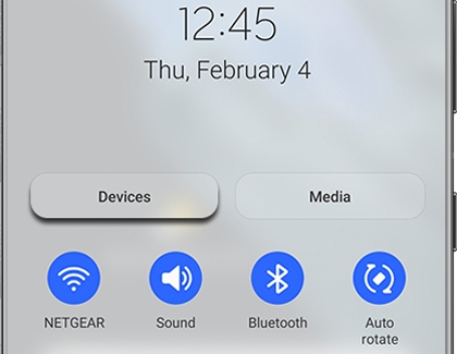 Devices highlighted on the Quick settings panel