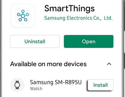 Install highlighted next to Samsung Smart Watch in the Play Store