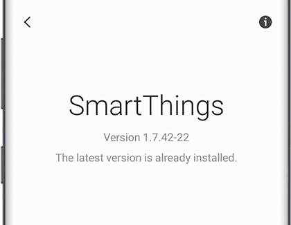 About SmartThings screen with the latest version installed