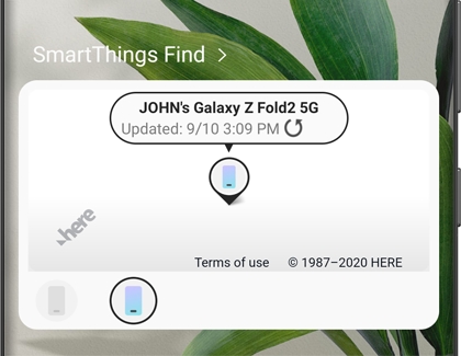 The SmartThings Find card on the SmartThings app