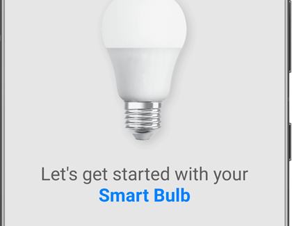 Smart Bulb setup screen in the SmartThings app