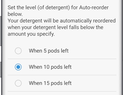 When 10 pods are left chosen on Auto-reorder screen