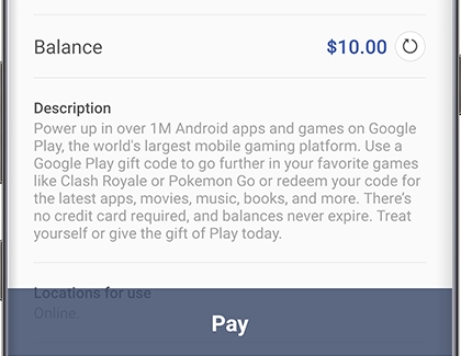 Use A Gift Card With Samsung Pay - codes for pokemon galaxy roblox 2017