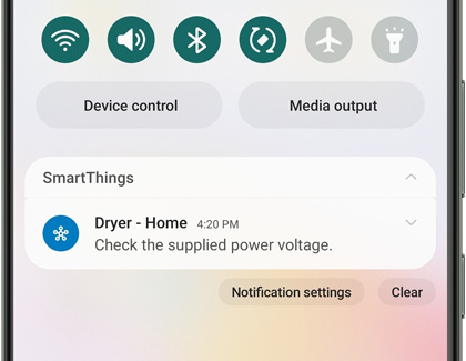 SmartThings alarm on the Galaxy phone