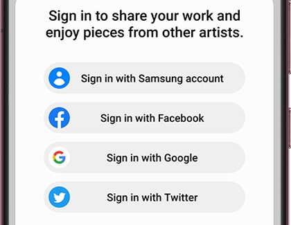 Create or Sign into a PENUP Account option menu