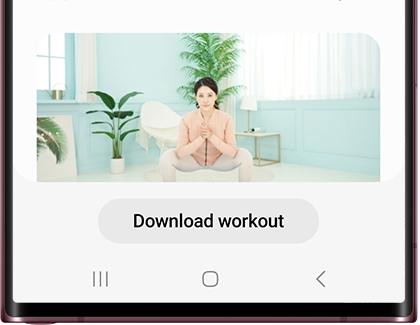 Download workout option in Samsung Health