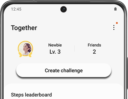 Create challenge highlighted in the Samsung Health app