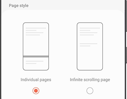 Individual pages selected in Samsung Notes on a Note20