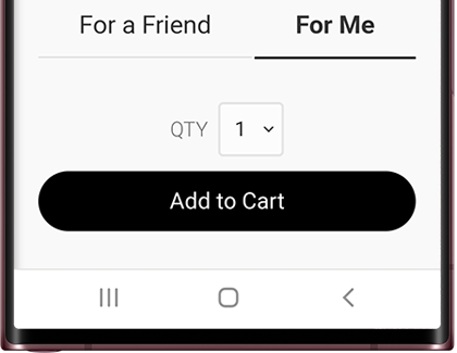 Add to Cart button in black under For Me tab