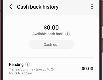 Cash back history in Samsung Pay