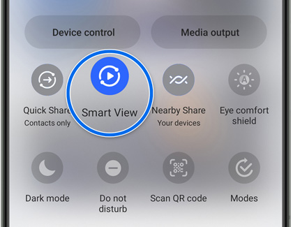 Smart View icon focused on a Galaxy phone