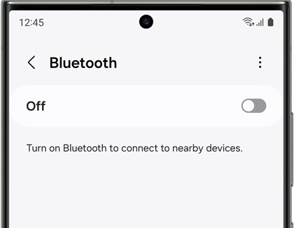Bluetooth is disabled on a Galaxy phone