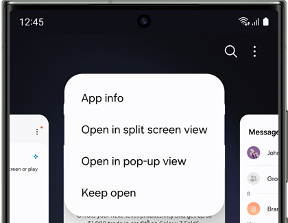 Recents screen displaying a list of apps
