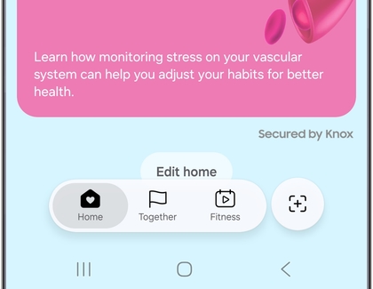 Bottom of the Samsung Health Home tab showing the Edit home option.