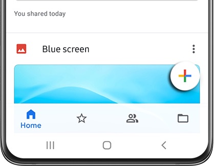 Plus sign icon highlighted in Google Drive
