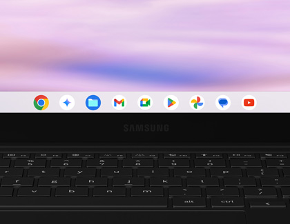 Close up of the ChromeOS taskbar displayed on a Chromebook