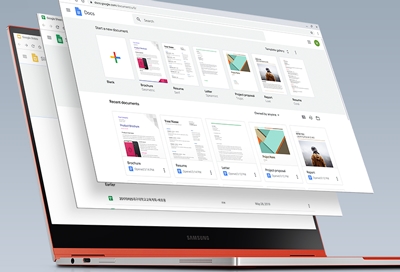 Google Drive screens on Samsung Chromebook