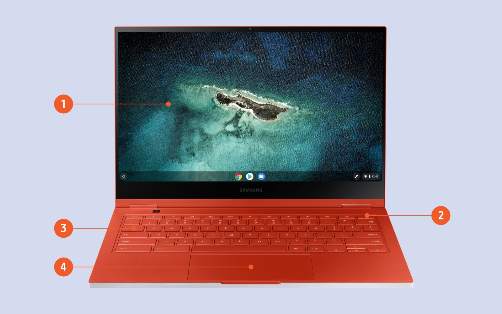 Galaxy Chromebook Front Side Controls