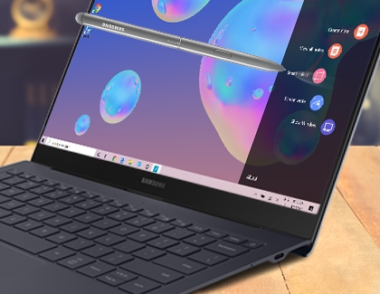 S Pen interacting with Galaxy Book S