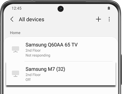 Samsung smart monitor highlighted in the SmartThings app