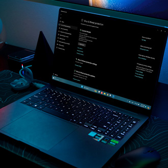 Galaxy Book displaying the Virus and threat protection screen