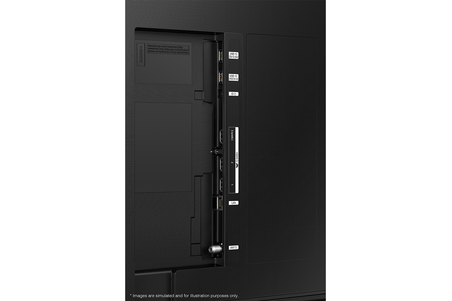 Back Ports and VESA screw hole specs: CU8000 43-85 inch