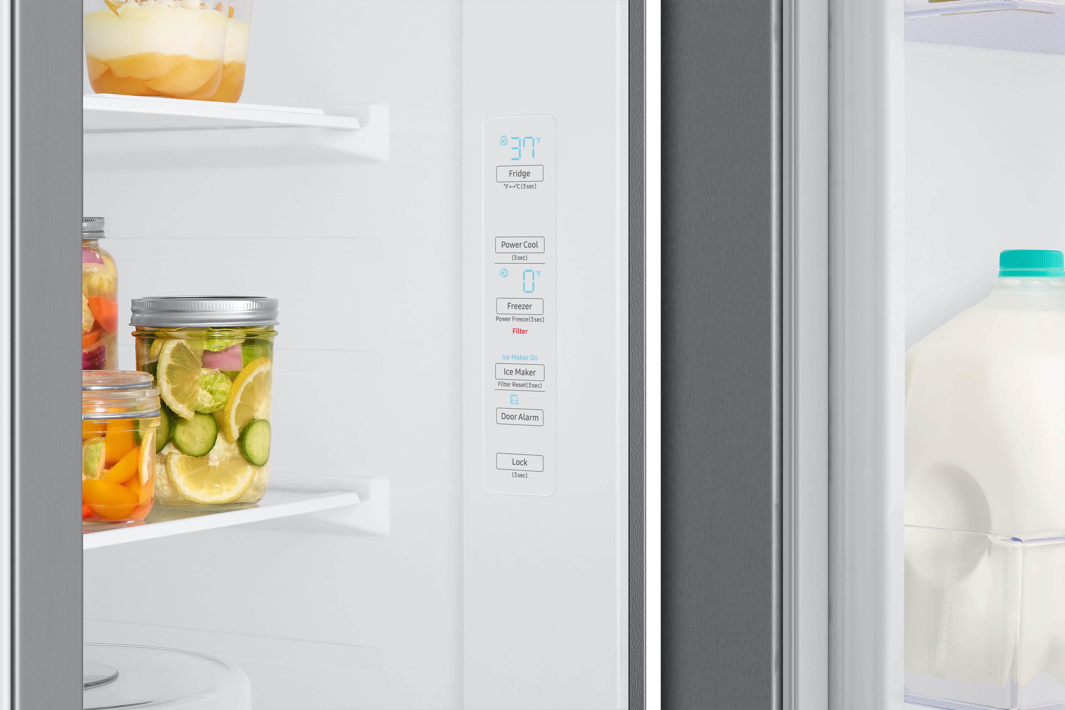 Feature panel, Dispenser panel, Cooling Off mode, and Sabbath Mode