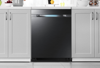 Samsung dishwasher installed in a kitchen